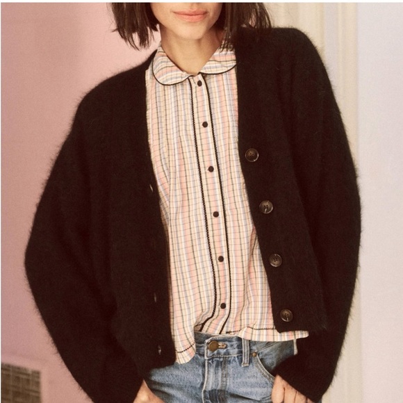 THE GREAT. Sweaters - The GREAT. fluffy slouch angora cardigan sweater